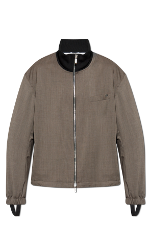 Grey Jacket with stand-up collar FERRAGAMO - Vitkac Italy